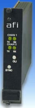 American Fibertek RT 9P559 Dual Multi protocol Bi directional Data & Contact Rack Card Tx 12dB MM 1 Fiber