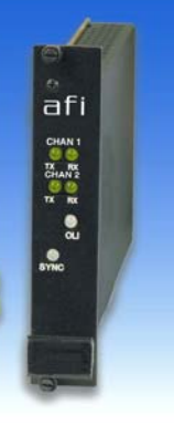 American Fibertek RT 9P89 Multi protocol Bi directional Audio & Contact Rack Card Tx 12dB Multi mode 1 Fiber