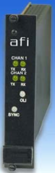 American Fibertek RT 9P89SL Multi protocol Bi directional Audio & Contact Rack Card Tx 21dB SM 1 Fiber