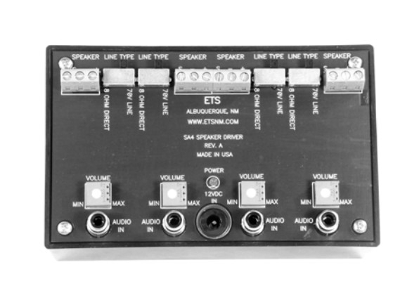 ETS SA4 4 Channel 70V Line Speaker Driver