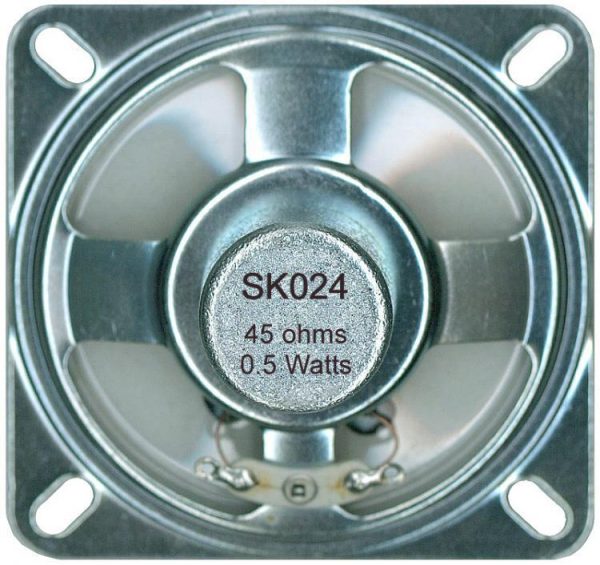 Alpha SK024 Speaker 2.5″ Square, Mylar Cone, 45 Ohms, Pigtail Wire Leads<span class="codevz-product-category-after-title">Audio</span>