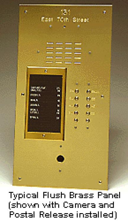 Alpha VI404S030D 30 Button Brass Panel with Surface Side Bends and Built In Alphabetical Directory