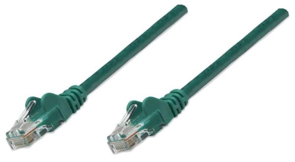 Intellinet 347488 IEC C5 GR 1 Network Cable, Cat5e, UTP, 100% Copper, RJ45 Male / RJ45 Male, 0 3 m (1 ft ), Green