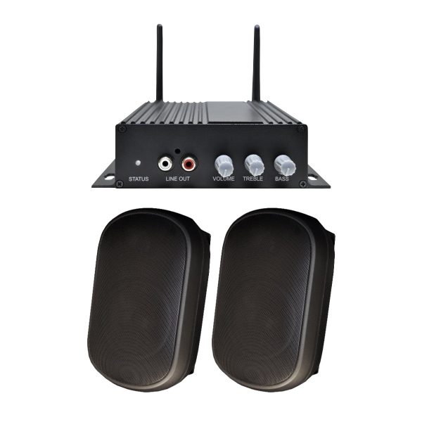 Speco AACEK1B a-live Kit with a-live Amplifier and 5′ 8 Ohms Indoor/Outdoor Speakers, Black<span class="codevz-product-category-after-title">Audio</span>