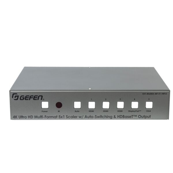 Linear EXT-4K600A-MF-51-HBTLS 4K Ultra HD 600 MHz Multi-Format 5x1 Scaler w/ Auto-Switching & Split HDMI & HDBaseT Outputs