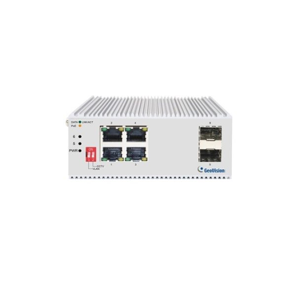 Geovision 84-APOE41W-2010 GV-APOE0410-E 4-port Gigabit 802.3at and 2-port Gigabit SFP Industrial PoE Switch<span class="codevz-product-category-after-title">Network</span>