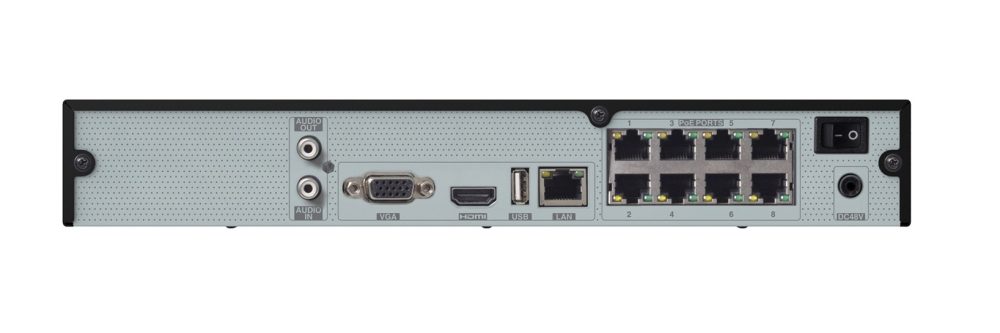 Vitek VT-TNR818P-2-8T 8 Channel 8 Megapixel H.265 Real Time NVR with 4K Output and 8 Port PoE Switch, 8TB