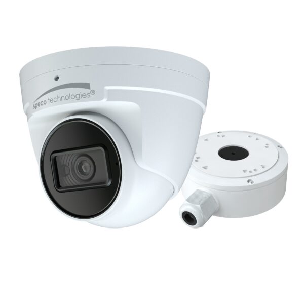 Speco V5T2 5MP HD-TVI IR Turret Camera with Included Junction Box, 2.8mm Lens, White Housing