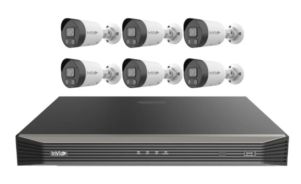 InVid VIS-8CHBR4MP2WAY-2TB 8 Channel NVR with 2TB, 6 x 4-Megapixel Bullet Cameras