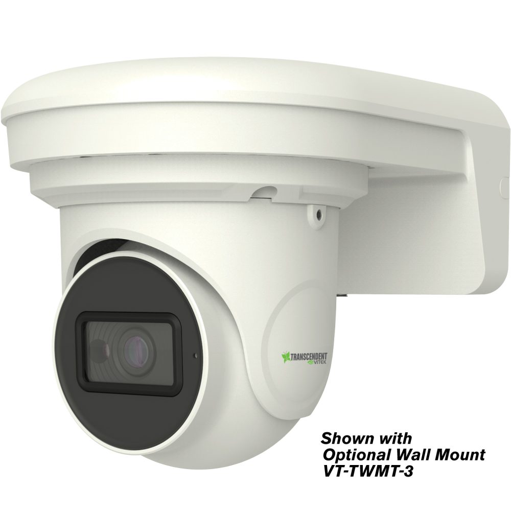 Vitek VTC-TNT5RFEA-2 5 Megapixel Outdoor IR Network Turret Camera with 2.8mm Lens, White